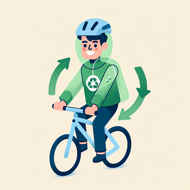 cyclist with eco-friendly rain gear