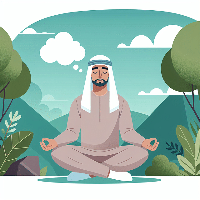 person meditating in nature, reflecting on their experience