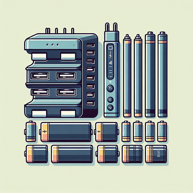 multi-port USB charger and rechargeable batteries