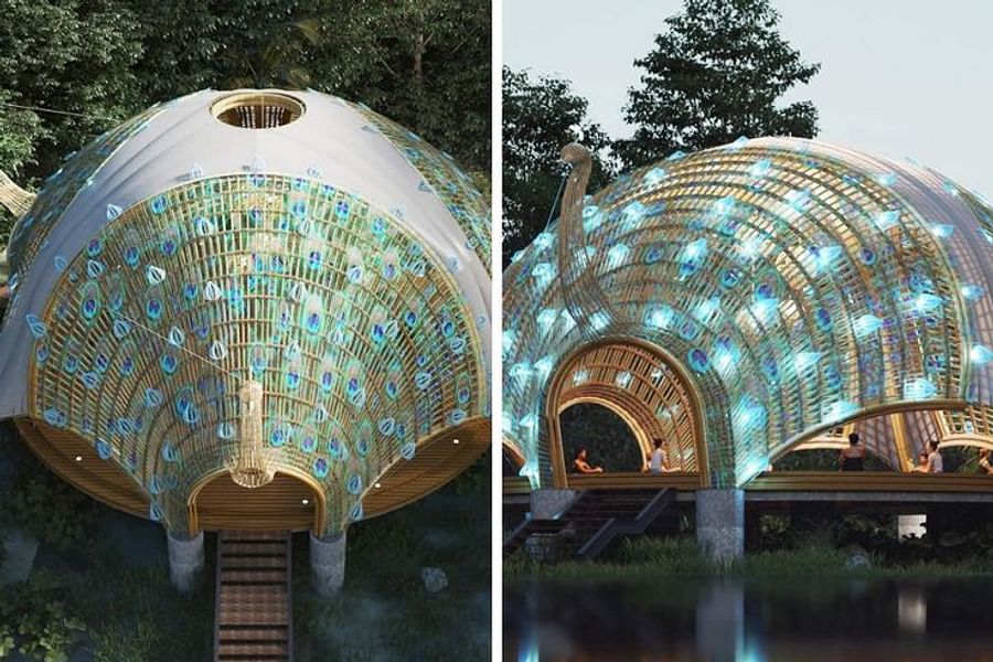 eco-friendly yoga retreat construction